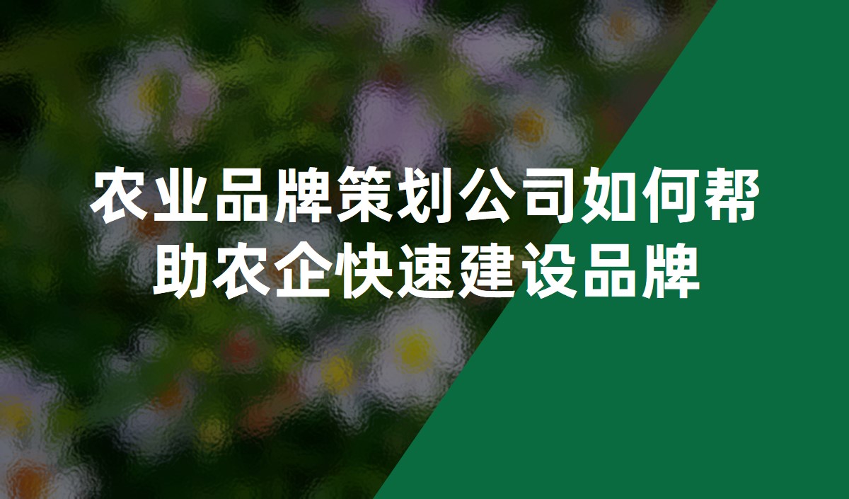 農業品牌策劃公司如何幫助農企快速建設品牌