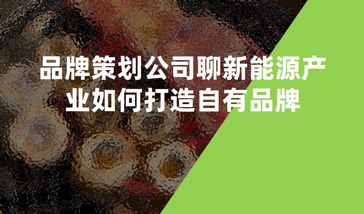 品牌策劃公司聊新能源產業如何打造自有品牌